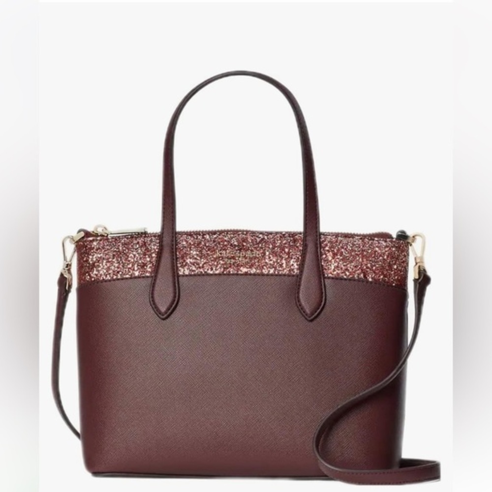 Kate Spade Flash Glitter Tote Satchel (Cherrywood) - NWT $395 MSRP